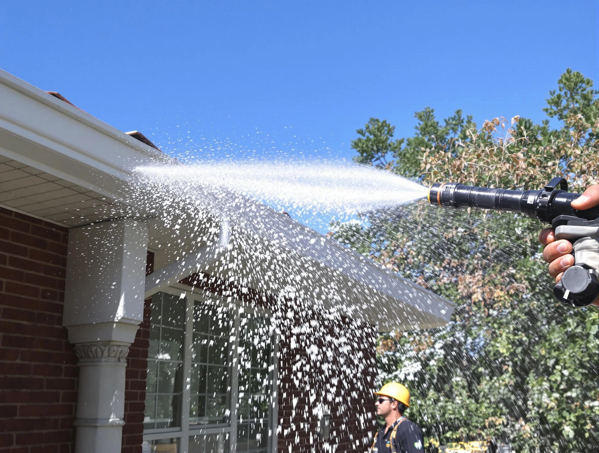 Cleared downspout by Maple Heights Roofing Company ensuring unrestricted flow in Maple Heights, OH