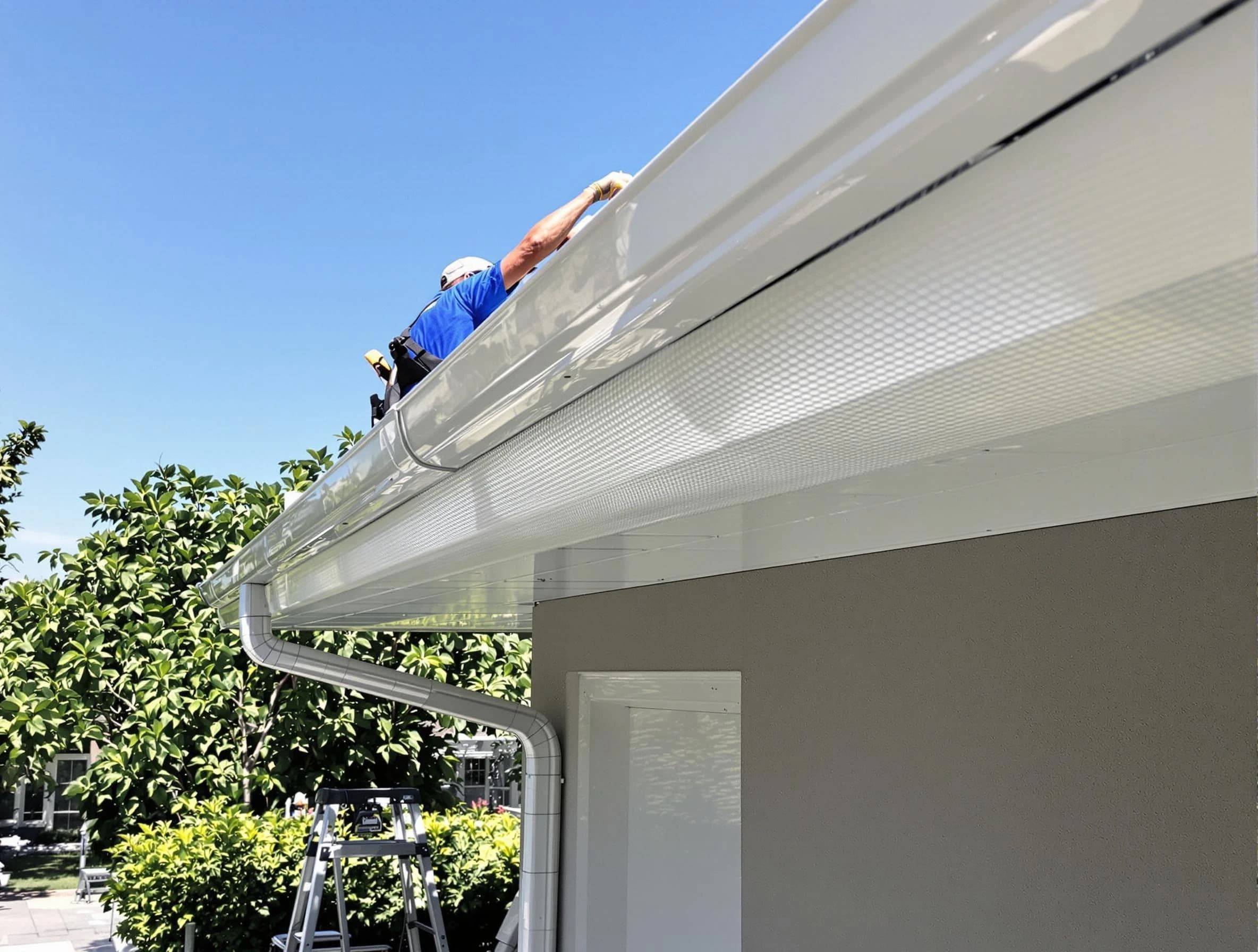 Debris-free gutter guard system by Maple Heights Roofing Company in Maple Heights, OH