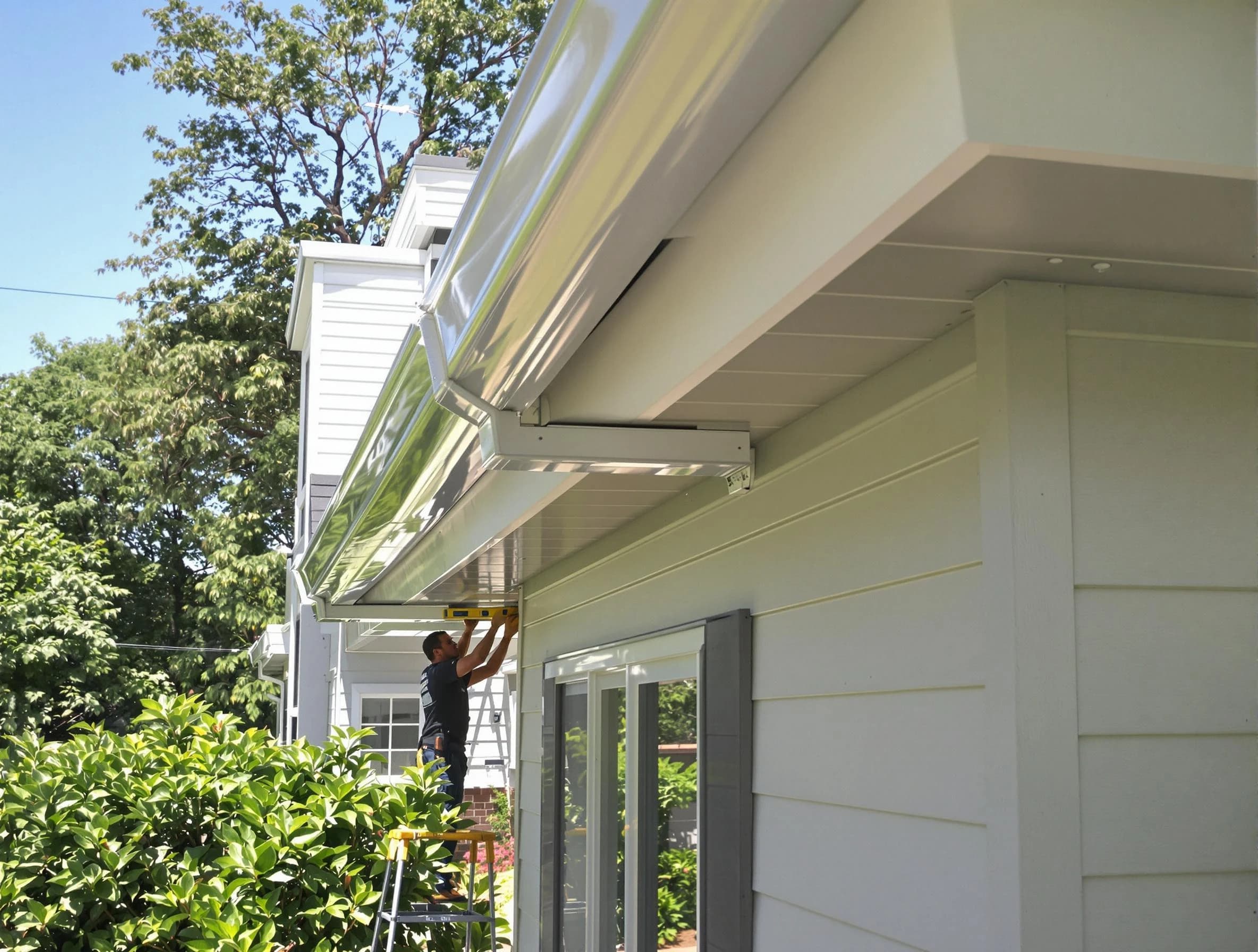 Properly aligned gutter system installed by Maple Heights Roofing Company in Maple Heights, OH