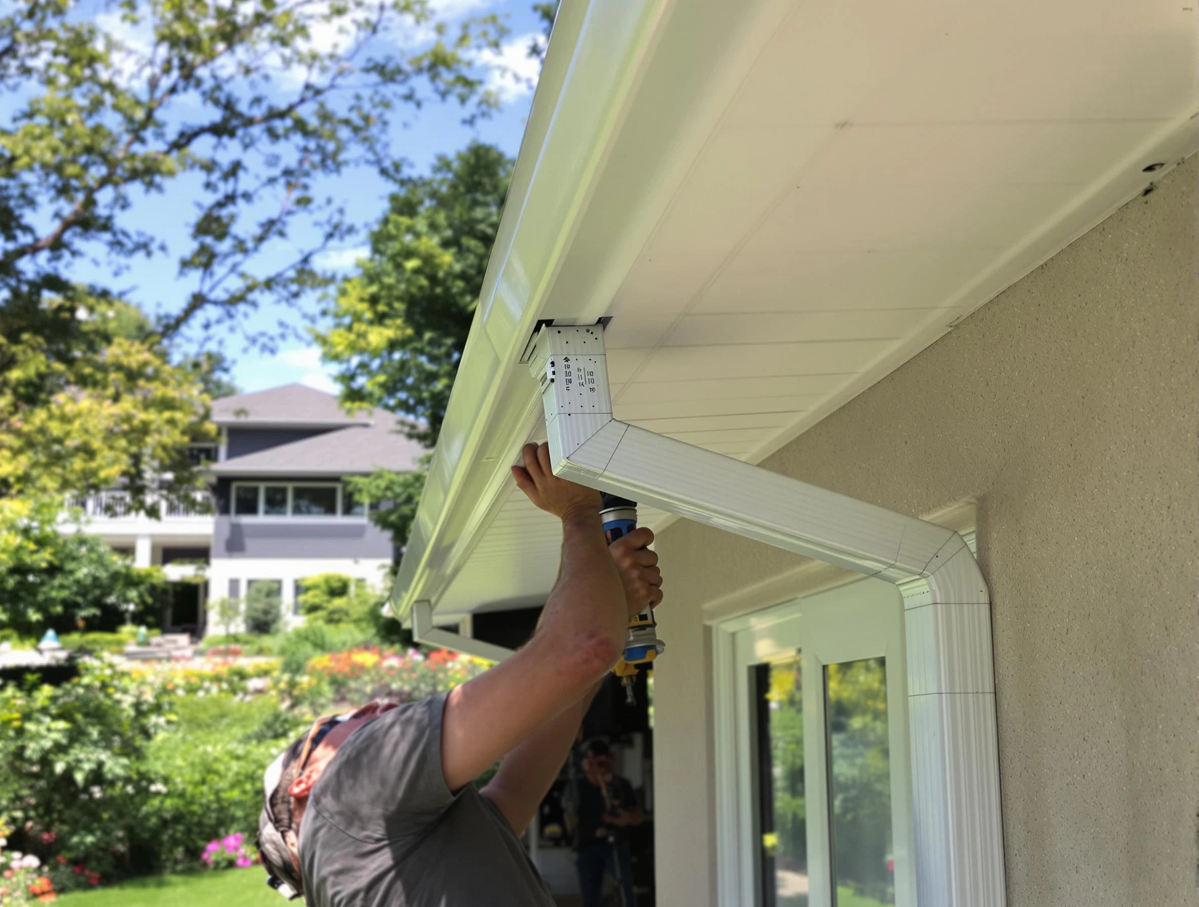 Maple Heights Roofing Company technicians performing gutter installation in Maple Heights, OH