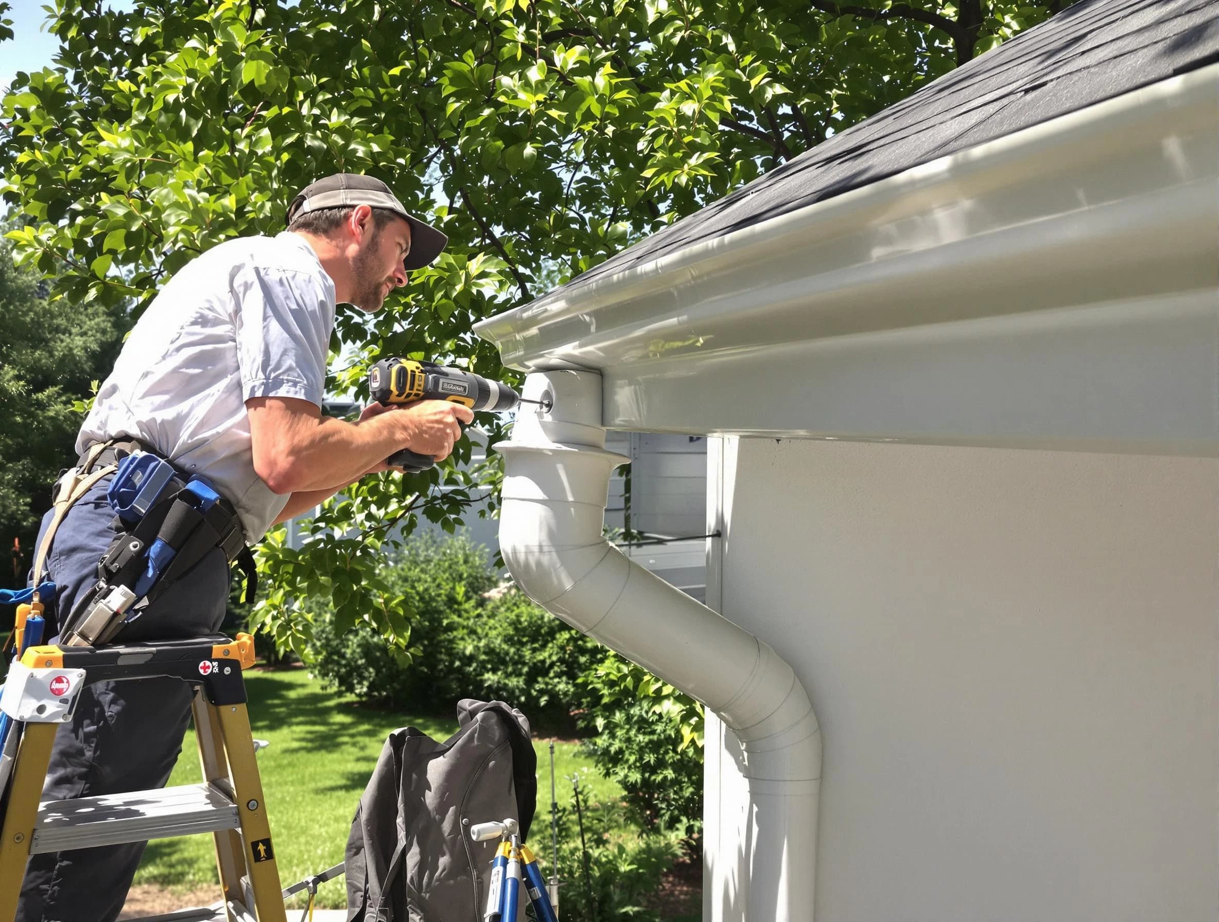 Properly installed rain gutters by Maple Heights Roofing Company in Maple Heights, OH