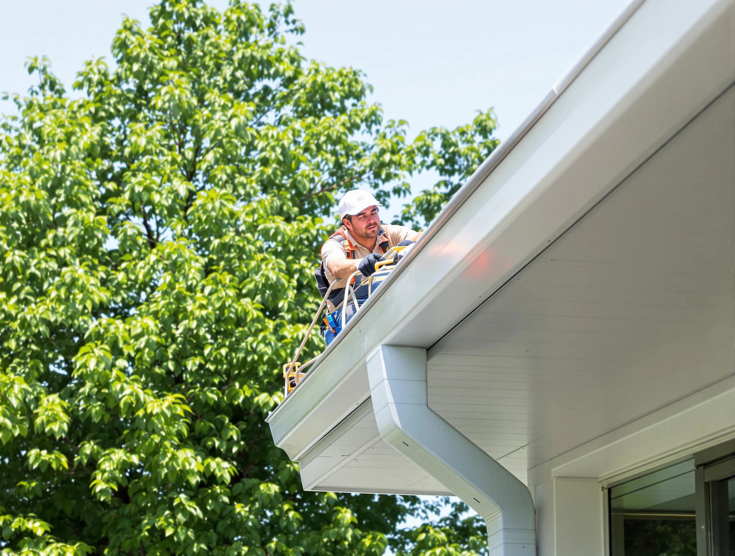 Maple Heights Roofing Company expert examining roof shingles in Maple Heights, OH