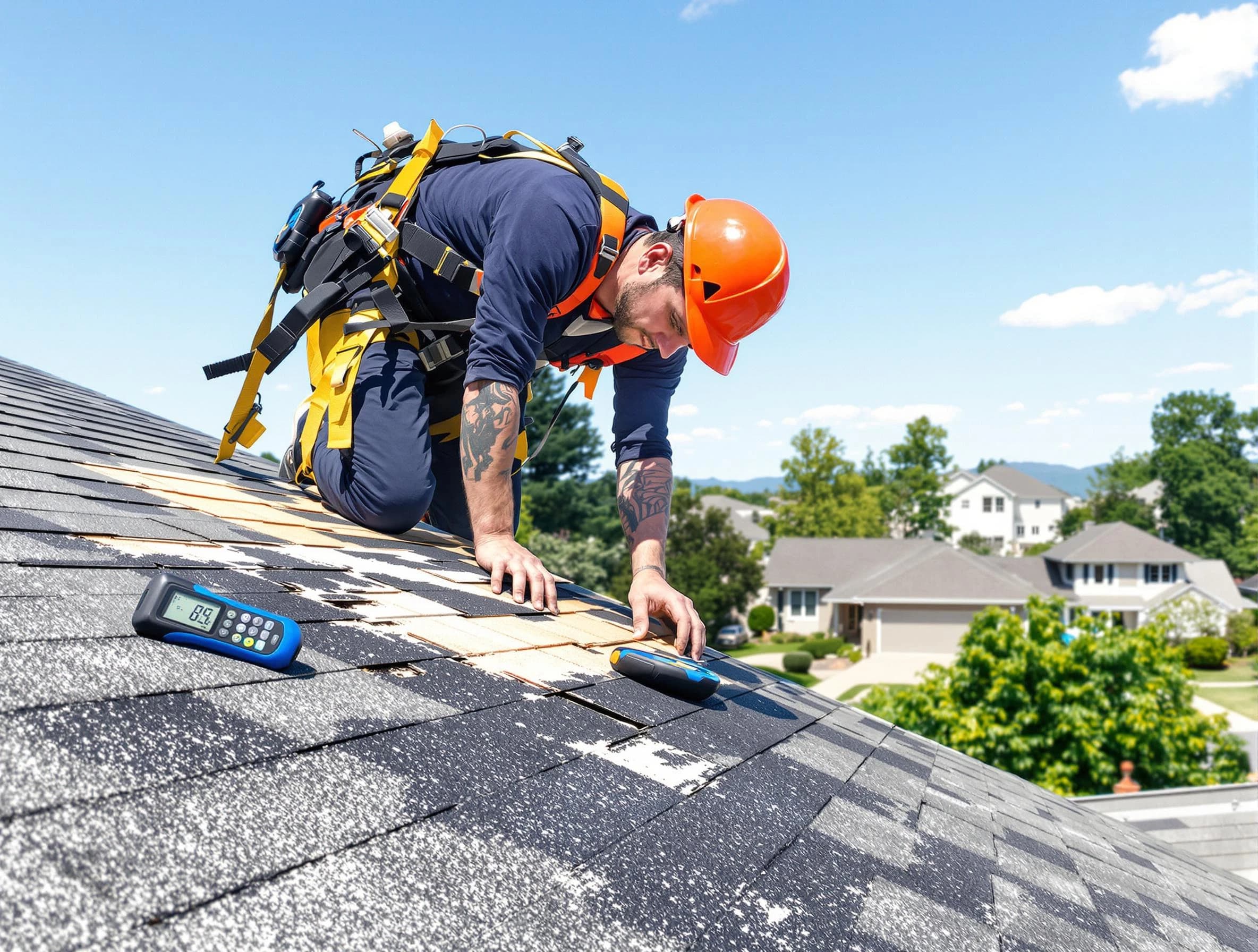 Maple Heights Roofing Company professional performing roof repairs in Maple Heights, OH