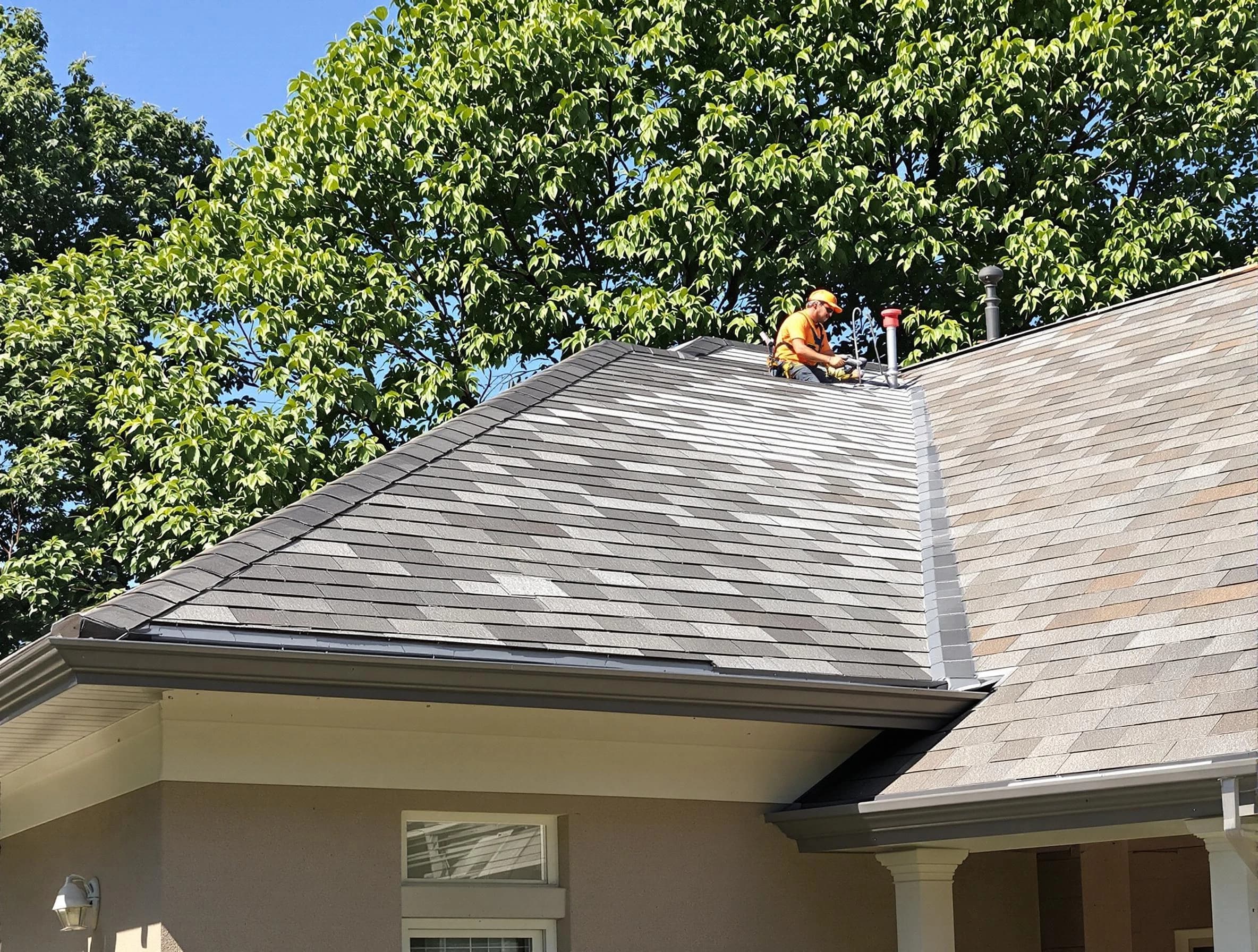 Newly completed shingle roofing by Maple Heights Roofing Company in Maple Heights, OH